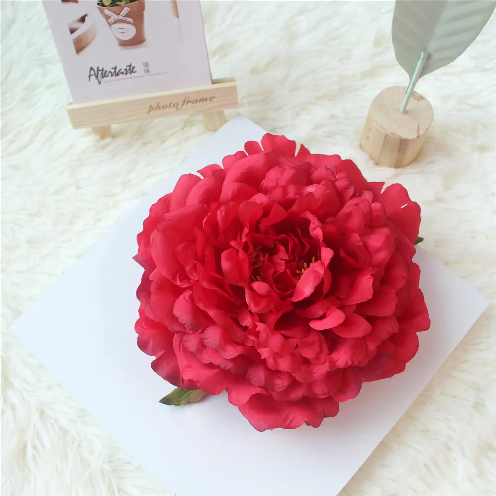 Big Rose Artificial Flower Head White Peonies Silk Red Artificial Flower Heads Wedding Flower Wall Garden Decoration  (61)