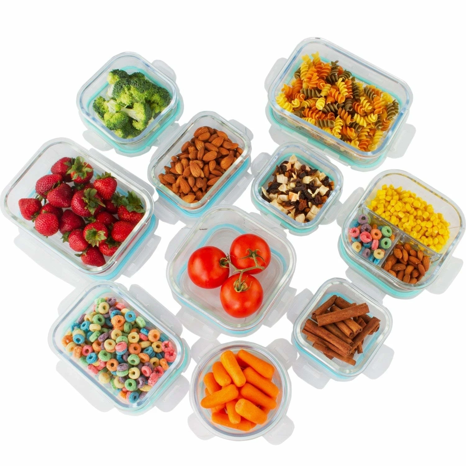 20 Pcs Glass Food Containers Set - 10 Food Storage Containers With Lids - Glass Food Storage Set (1)