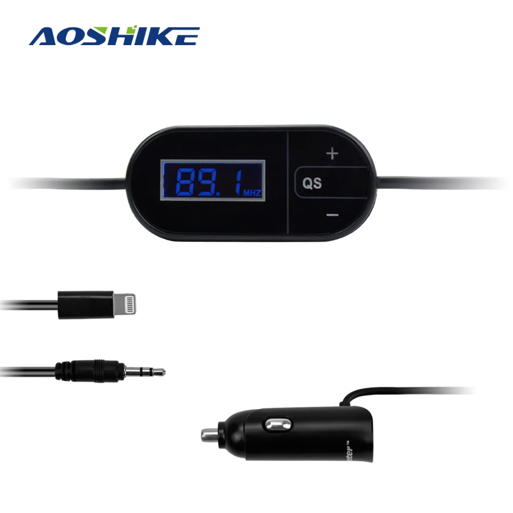 Автомобильный FM передатчик AOSHIKE радио модулятор для Iphone Samsung HTC mp3 плеер мобильный