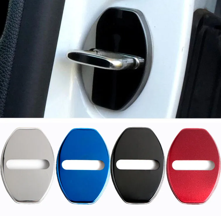 

Decoration Car Door Lock Cover Protective Stainless Steel Case For Skoda Octavia Rapid Badges Accessories Car Styling 4PCS/Lot