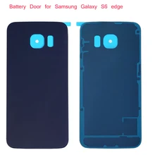 100pcs/lot For Samsung Galaxy S6 Edge G925 Case OEM Battery Door Cover Back Housing Rear Glass Cover + Logo Sticker DHL Shipping