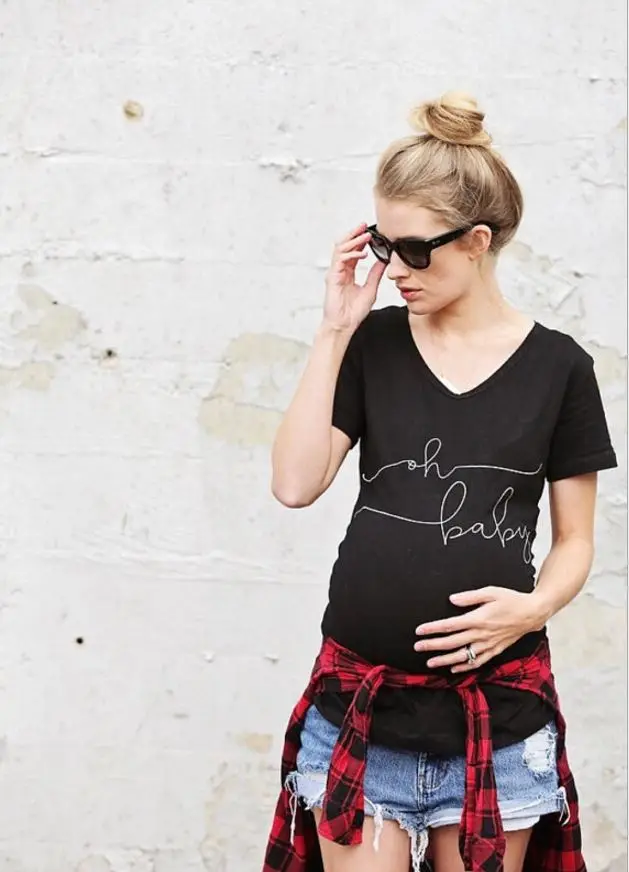 Pregnant Maternity T Shirts Shorts Casual Pregnancy Clothes For Pregnant Women Clothing my watermelon bump maternity
