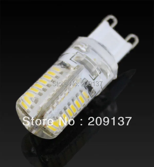 50 шт./лот G9 SMD3014 Светодиодная лампа-кукуруза 64 светодиода точечная лампа 220 лм