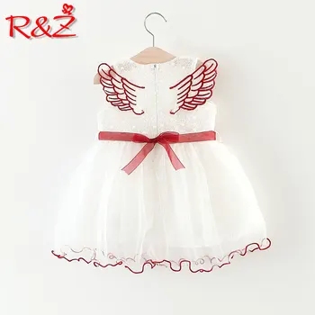 

R&Z 2019 girls dress wings veil party infant dress pettiskirt princess girl dress Birthday gift dress