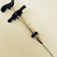 Маринад инжектор ароматизатор шприц приготовления для мяса птицы индейка курица барбекю Шприц Инструмент 1 унций маринад инжектор 30 мл, S.S игла