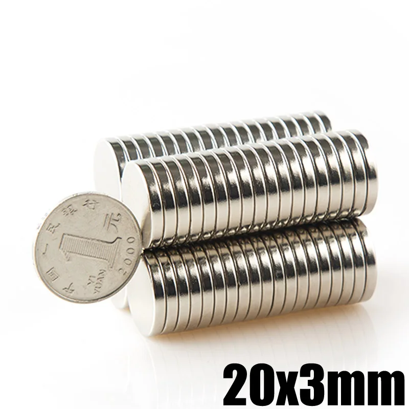 

5Pcs 20x3mm Neodymium Magnet Super Strong Powerful Permanent NdFeB N35 Round Magnetic Magnets Search Magnet For Craft