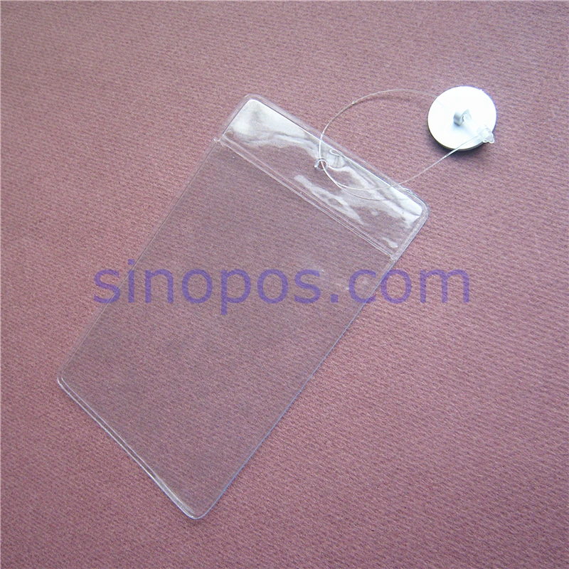 

PVC Pouch 70x95mm, furniture tag sign holder ticket sleeve plastic bag envelope, card cover pocket hanger vinyl protective film