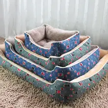 Большой джинсовый тканевый собачий матрас, кровати для домашних животных, домик для сна с кошкой