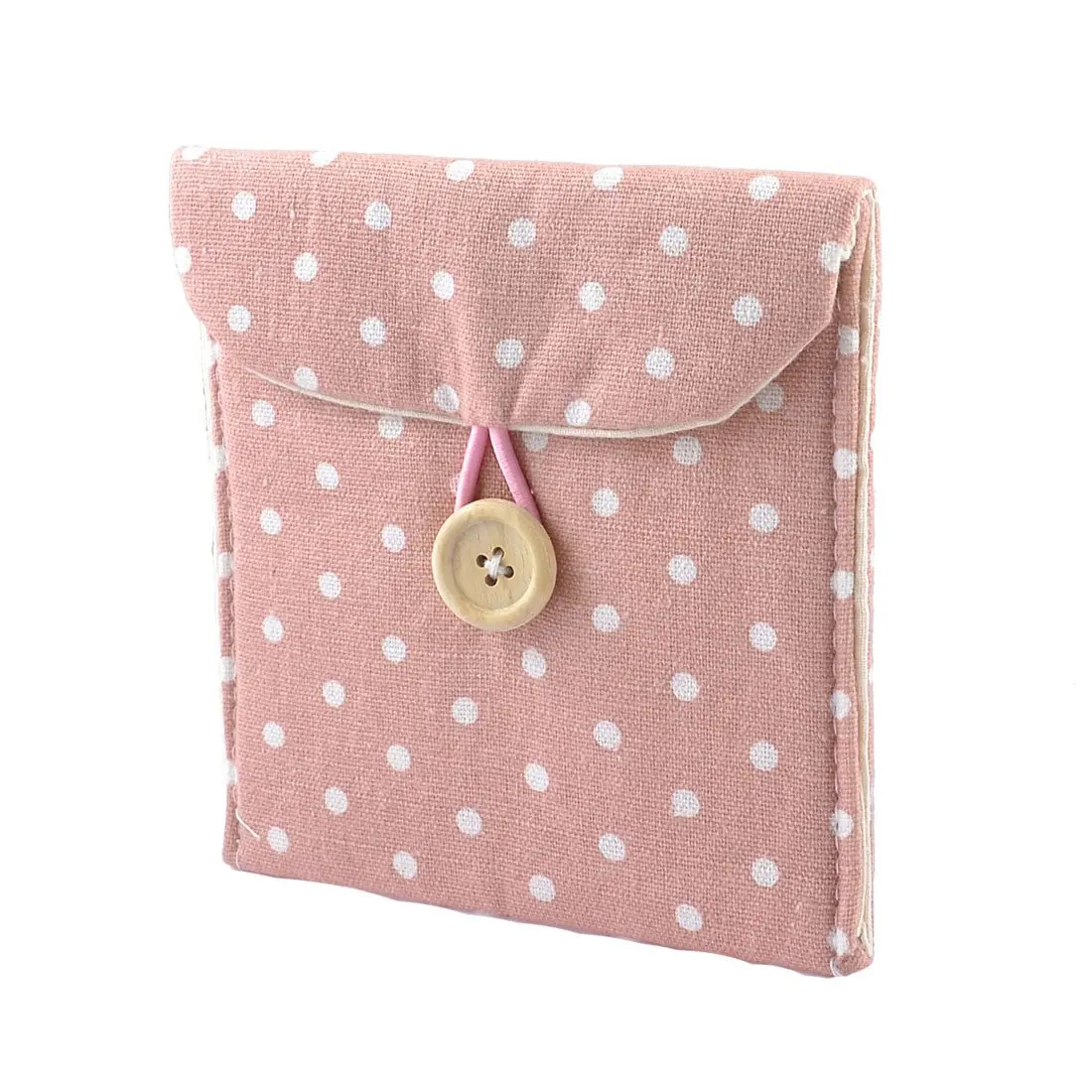 

Lady Soft Cotton Blends Polka Dots Sanitary Napkins Holder Bag Pink White