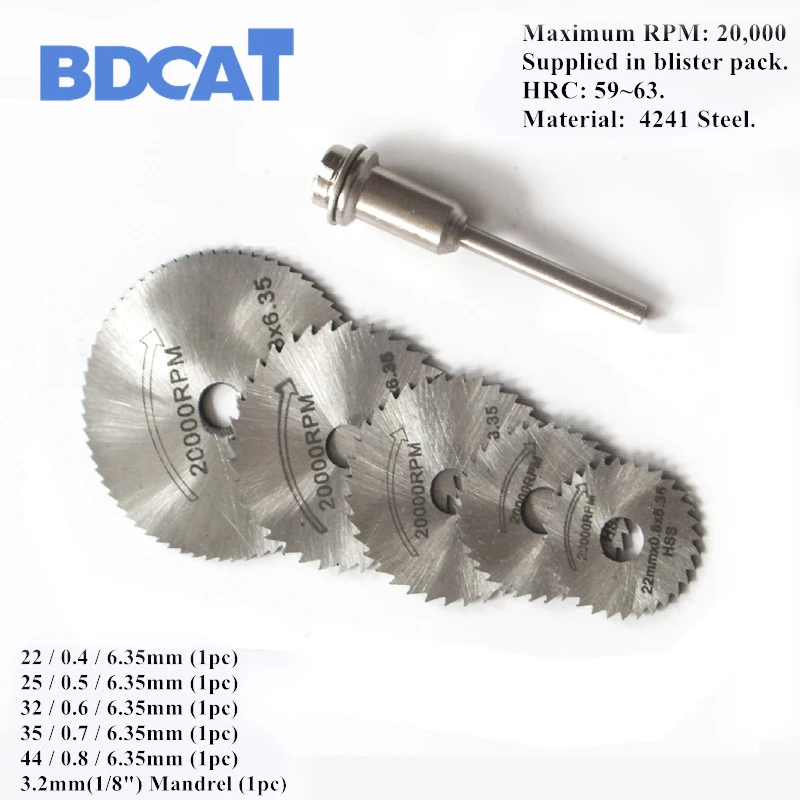 BDCAT 6 шт. быстрорежущие стальные фрезы лезвия циркулярной пилы режущие диски оправы отрезной резак Клинок для механической пилы dremel ручные