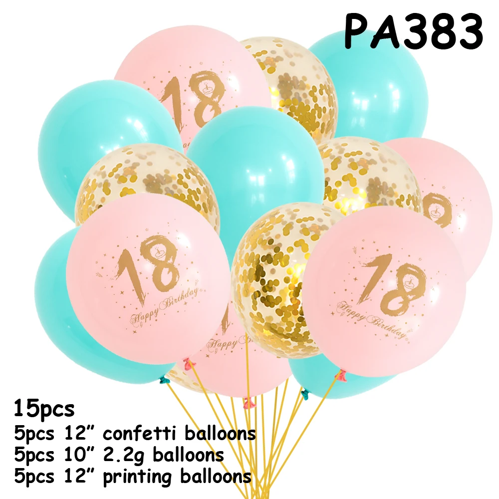 

18th Birthday Decoration Balloons18 Years Latex Ballons Birthday Party Decorations Adult christening souvenir mint gold ballons