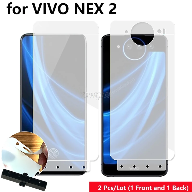 

2 Pcs Front Back Smart Guide Tool Soft Film AUTO Fixed Hydrogel Film Full Body Screen Protector for VIVO NEX Dual Display 6.39"