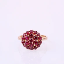 Wholesale Robira 2017 New 18K Gold Finger Rings Natural Top Quality Red Ruby Charm Moon Ring Jewelry for Women Wedding Gift