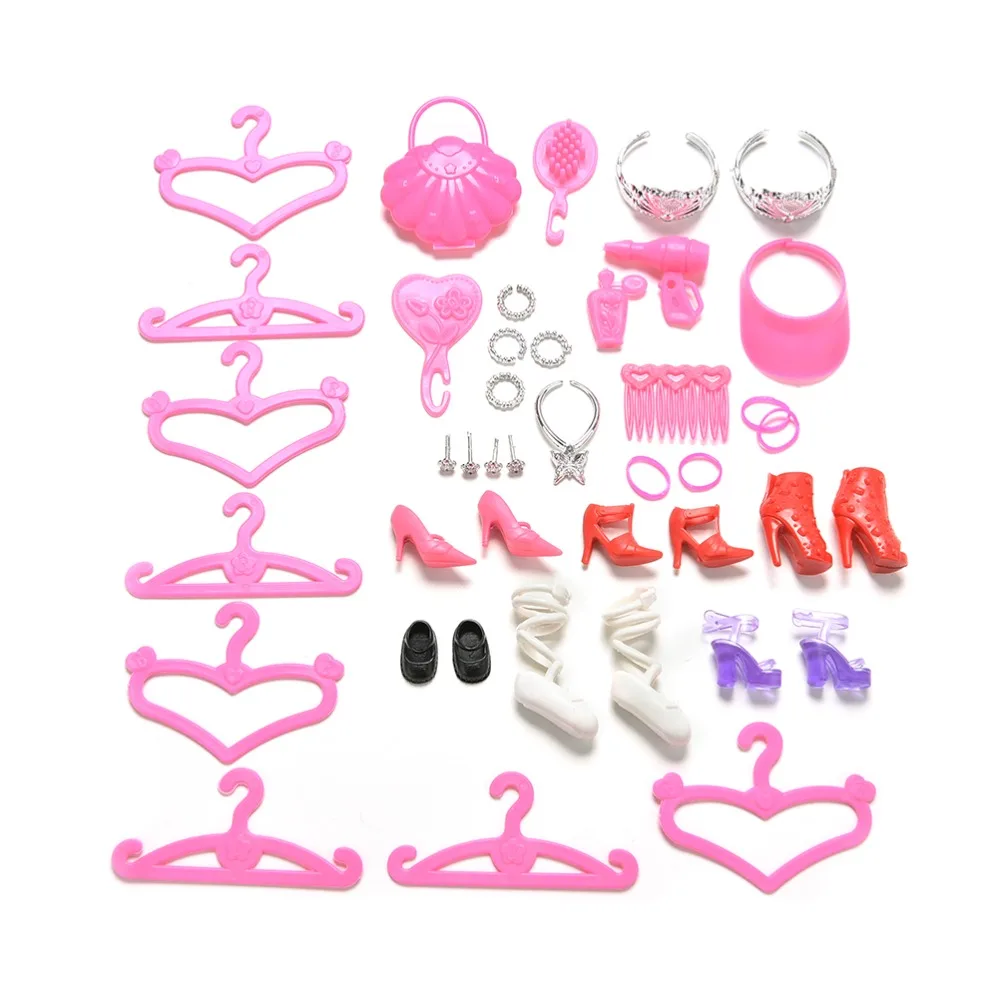 

45Pcs/Set Colorful Shoes Bag Hanger Comb Bracelet For Dolls Doll Accessories Toys For Child Gift