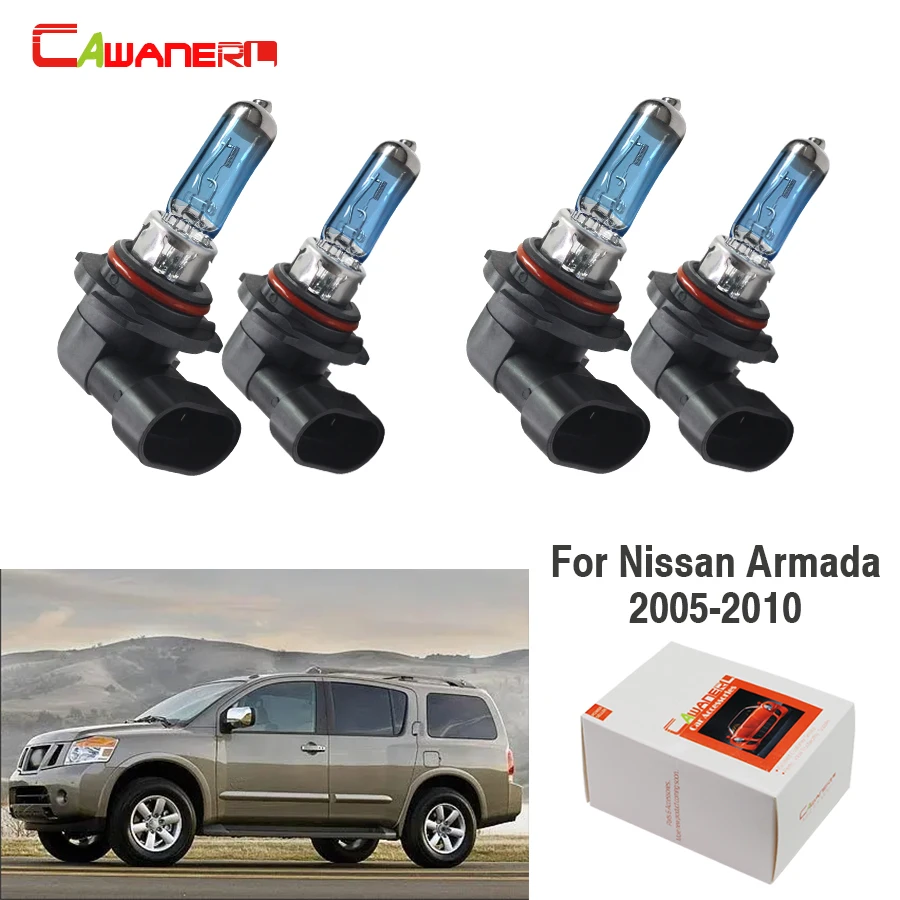 

Cawanerl 2 Pair 100W 9005 + 9006 Car Styling Headlight Light High Low Beam Halogen Lamp 12V For Nissan Armada 5.6L 2005-2010