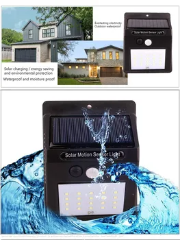 

New Human Body Induction Outdoor Automatic PIR Motion Sensor Wall Light Garden Lawn 20 LED Lamp Bead Waterproof Wall Light