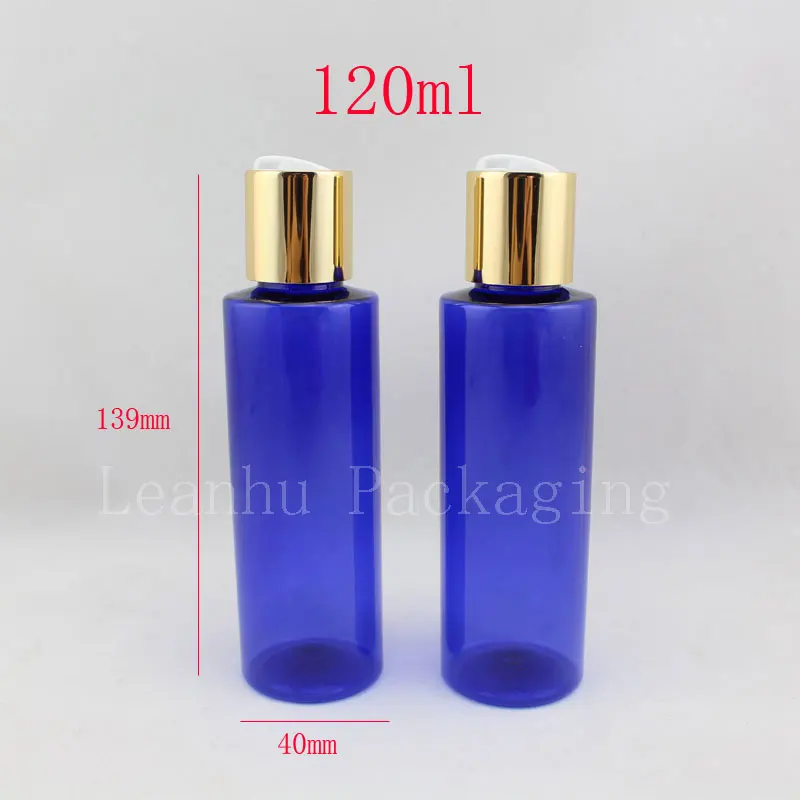 

50 X 120ml empty blue refillable plastic bottles,4oz cosmetic packaging bottles 120cc empty plastic shampoo bottle