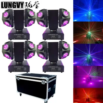 

Free Shipping 4pcs/Lot With Flightcase 2in1 Ultimated Rotation Laser 12x10w RGBW Super Beam Moving Head Light DMX Laser Projecto