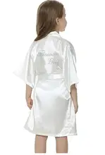 Roupa infantil moderna de festa de casamento, robe de banho de cetim floral e seda, sexy, para crianças