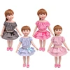 18 Inch American Doll Girls Clothes Plaid Suit Top + Cake Skirt Newborn Baby Toys Accessories Fit 40-43 Cm Boy Dolls Gift c773
