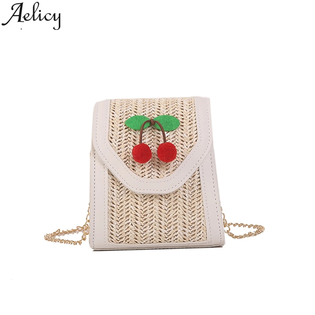 

Aelicy Vintage Handmade Rattan Shoulder Bag Straw Holiday Beach Crossbody Messenger Messenger Bags Multifunctional Bag Travel