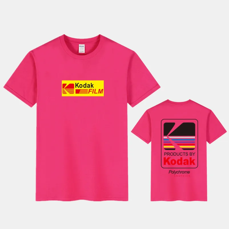 Летняя мужская и женская футболка INS, Корейская ретро свободная футболка с надписью «Wild Kodak» и коротким рукавом, футболка из хлопка, хип-хоп мужские топы