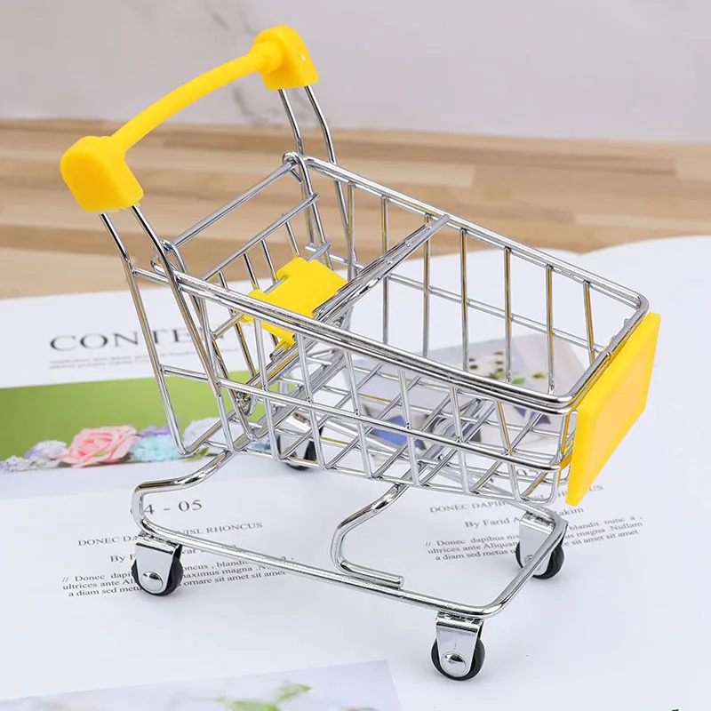 Креативные мини-Детские ручные тележки моделирование маленький супермаркет Хозяйственные тележки корзина обучающие игрушки для игр коляски
