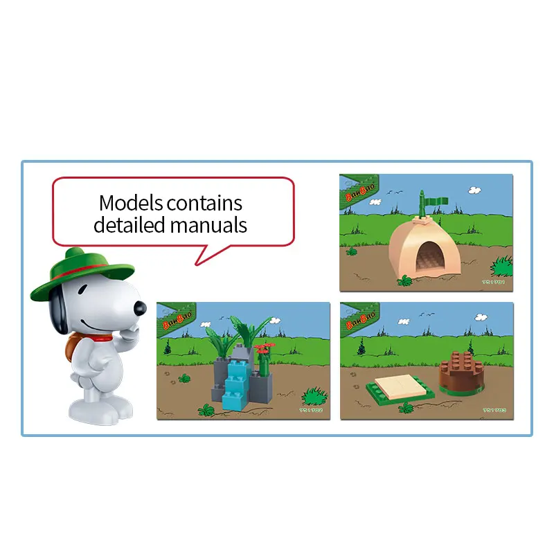 BanBao 7517 Горячая IP Snoopy арахис палатка пластиковые строительные блоки игрушки для