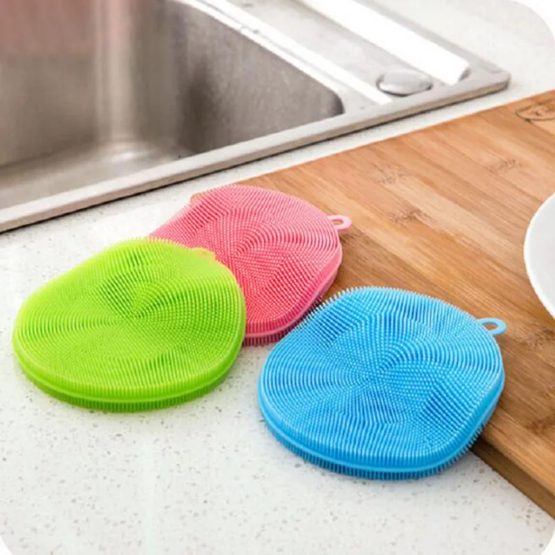 Silica Gel Wash Bowl Brushes for Kitchen Universal Brush Multipurpose Antibacterial Silicone
