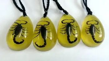 

FREE SHIPPING 30 pcs natural black scorpion drop fashion unisex pendant