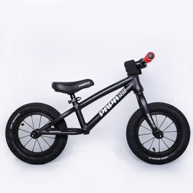 Детский балансировочный велосипед PAPABIKE, два колеса, 12 дюймов, детский ходунки, портативный велосипед, без педалей, детский велосипед, ходунки, игрушки для верховой езды - Цвет: Black
