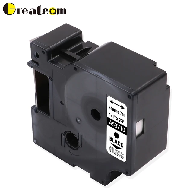 Best Offers Greateam 1 Pack 53710 Black on Clear Compatible Dymo D1 Label Tape Cartridge for Dymo Label Printer LM 450 ,24mm*7m Best Offers Greateam 1 Pack 53710 Black on Clear Compatible Dymo D1 Label Tape Cartridge for Dymo Label Printer LM 450 ,24mm*7m