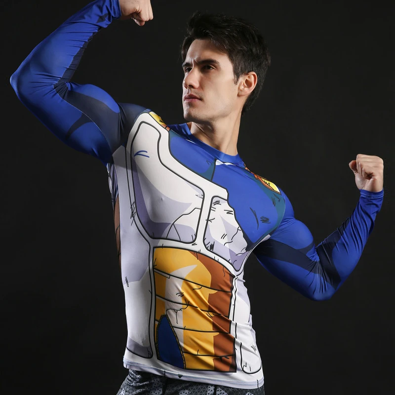 Футболки Vegeta компрессионная футболка для фитнеса Dragon Ball Z косплей аниме костюм X