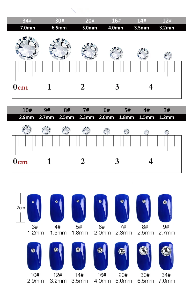 SS3/1,2 мм 25 цветов 1440 шт Стразы для нейл-арта стеклянные стразы с плоской задней стороной для ногтей 3D не горячей фиксации украшения для нейл-арта DIY стеклянный маникюр