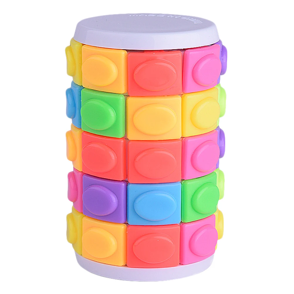 5 Couches Tournent Cylindre Cube Magique Brain Teaser Jigsaw Ppuzzle Guanan Magique Jouet Cube Casse-Tête Mind Bending Button Twist Slide Jouet Logique Jeu 