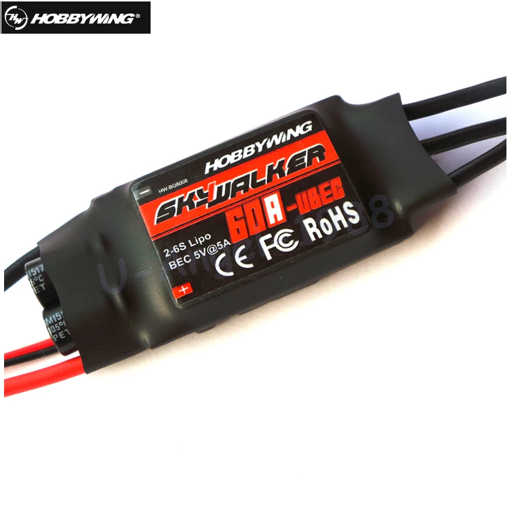 

1pcs 100% Original Hobbywing SkyWalker 60A Brushless ESC Speed Controller With 5V 3A UBEC for Trex500