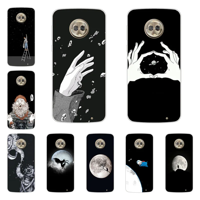 

for Motorola Moto G6 plus Case,Silicon Black graffiti Painting Soft TPU Back Cover for Motorola Moto G6 Protect Phone case shell