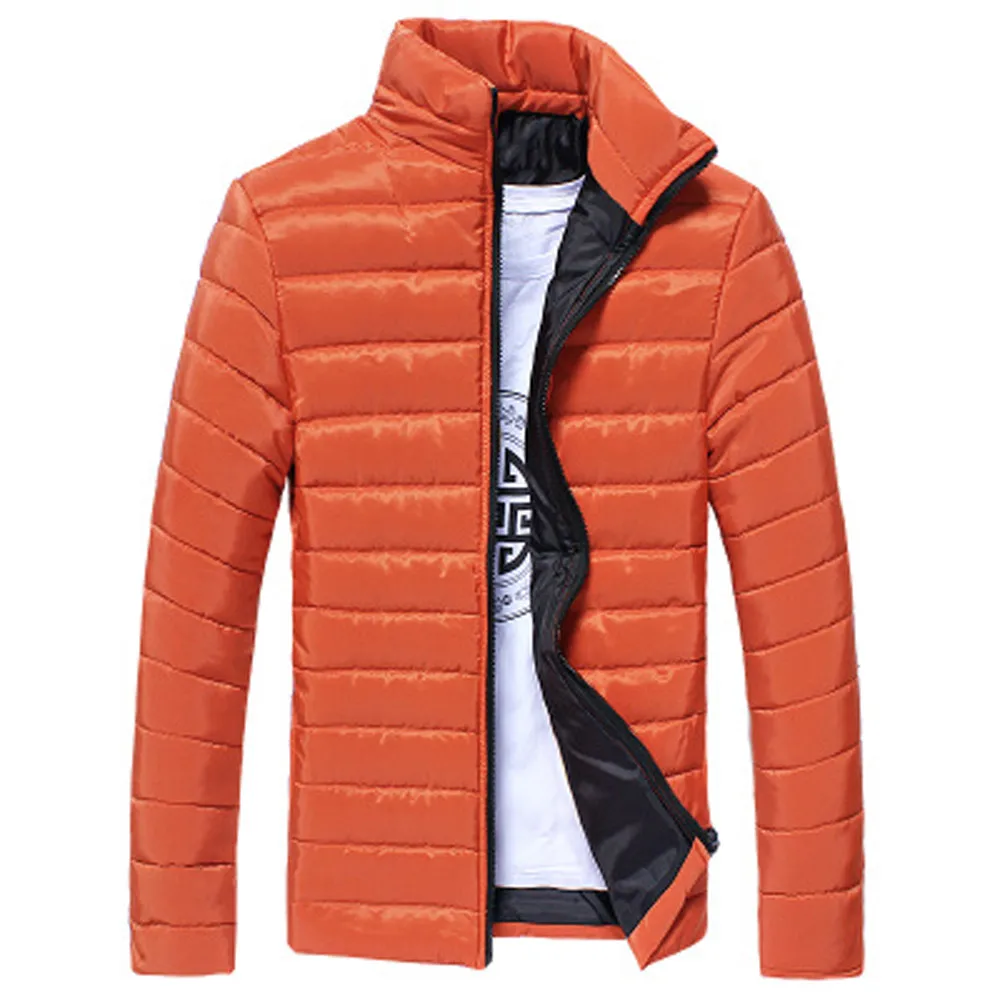 

Men Boys Casual Warm Stand Collar Slim Winter Zip Coat Outwear Jacket
