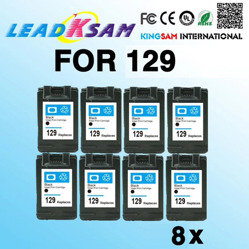 8x чернильный картридж совместимый с hp129 замена для принтера 129 Deskjet 6943 6983 5943 D4163 |