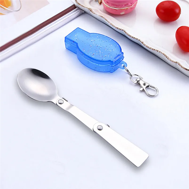 Outdoor Folding Fork Travel Camping Utensil Stainless Pocket Spoon Fork Kitchen Accessories Dinner Dessert Fruit Fork 20JY1714