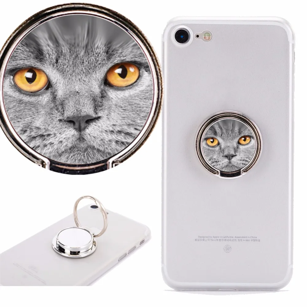 Gray Cat Kitten Phone Holder Stand Mount 360 Degree RotationPhone