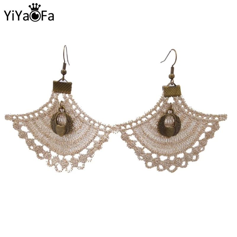 

YiYaoFa Cute Dangle Earrings Gothic Rose Drop Earrings for Women Accessories Lace Earrings for Lady Party Jewelry YE-05