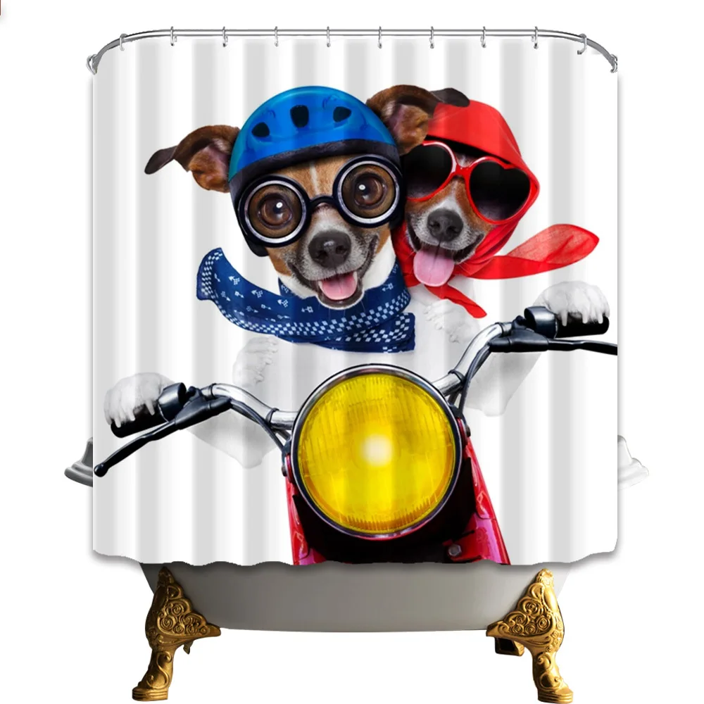 Buy Riding Dogs Modern Shower Curtain Washable