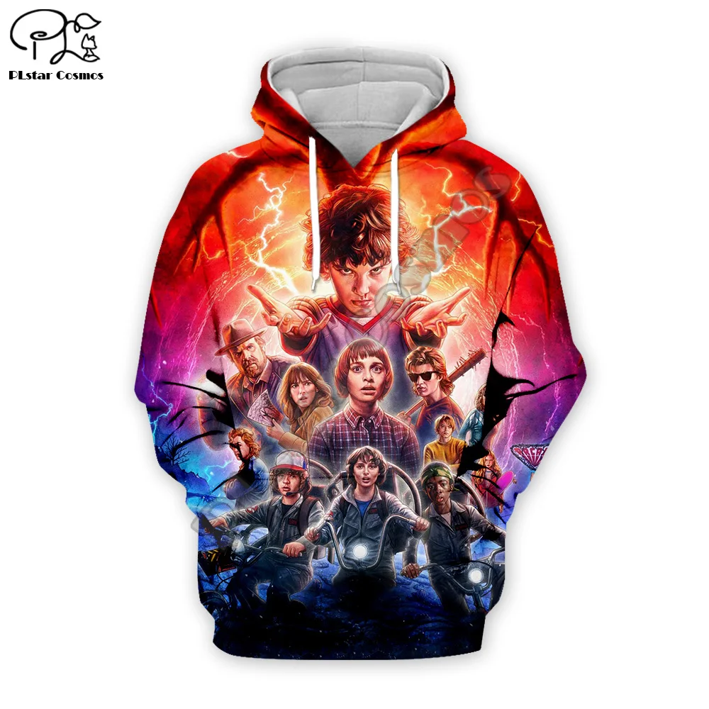 

Men's clothing Horror Stranger Things Season 3 Print autumn Hoodies Men long sleeve Sweatshirt women Casual pullover zipper Tops