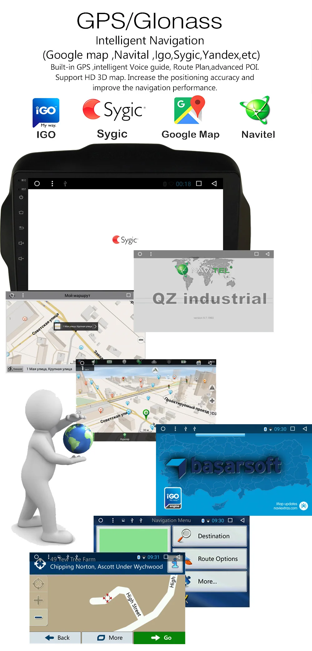Excellent QZ industrial HD 9" IPS 2.5D Android 8.1 T3 for JEEP RENEGADE Car DVD player with Canbus Radio Navi 3G 4G GPS WIFI BT RDS Map 14