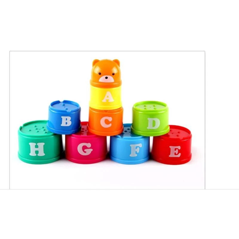Zhenwei 9 шт./компл. стека Кубок буквы, цифры Образование Детские игрушки развивающие цифры буквы, цифры Пластик башня из чашек