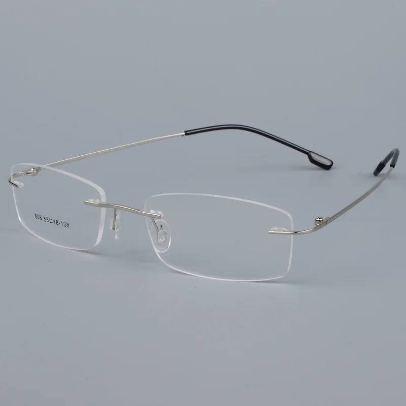 Titanium Alloy Rimless Glasses Frame Men Ultralight Prescription Myopia Optical Eyeglasses Male Frameless Eyewear 6 color eyeglass frames myopia glasses optical glasses