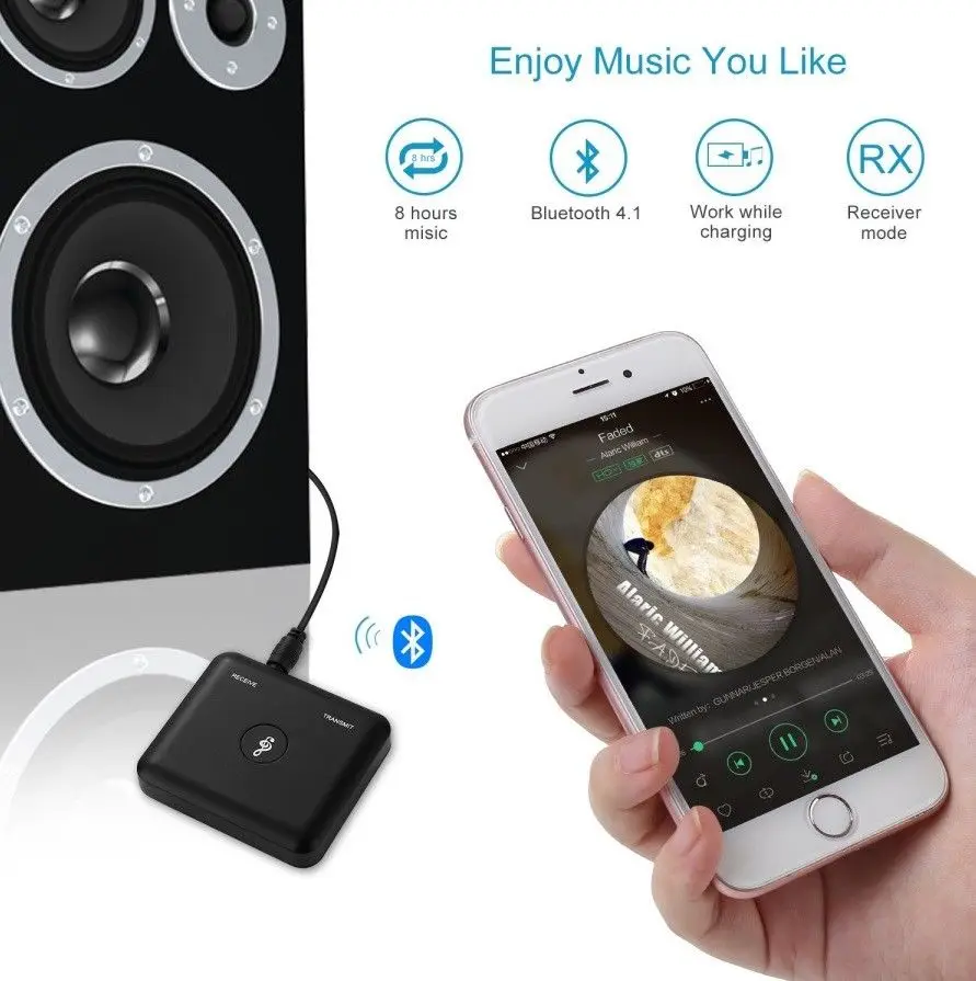 Беспроводной адаптер Bluetooth V4.2 передатчик и приемник A2DP аудио 3 5 мм Aux адаптеры Hub