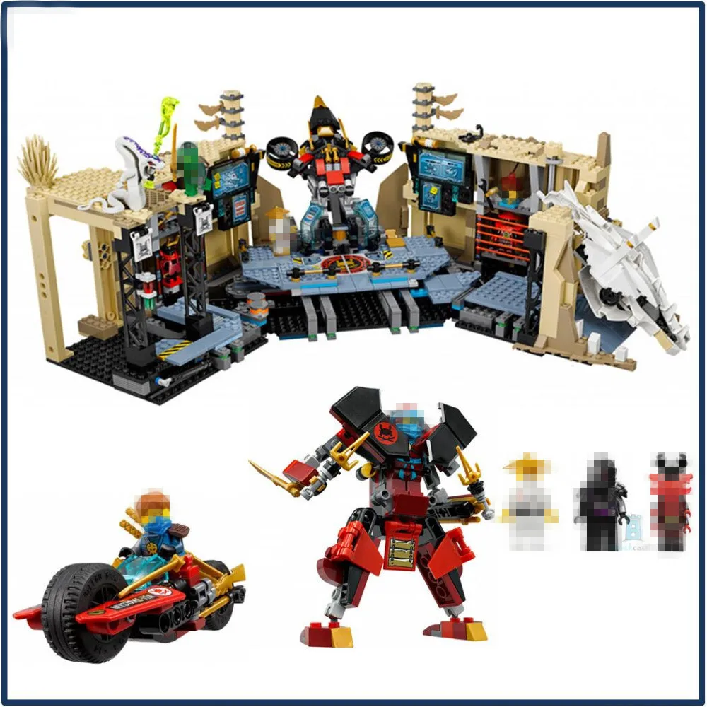 

Lepin 06039 1351Pcs Ninja Figure Samurai X Cave Chaos toys building blocks for children Compatible with Ninja 70596