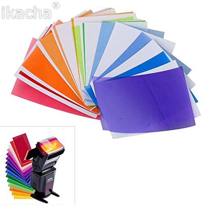 12 pcs Universal Flash Speedlite Color Gel Filter Kit Lighting Diffuser (3)